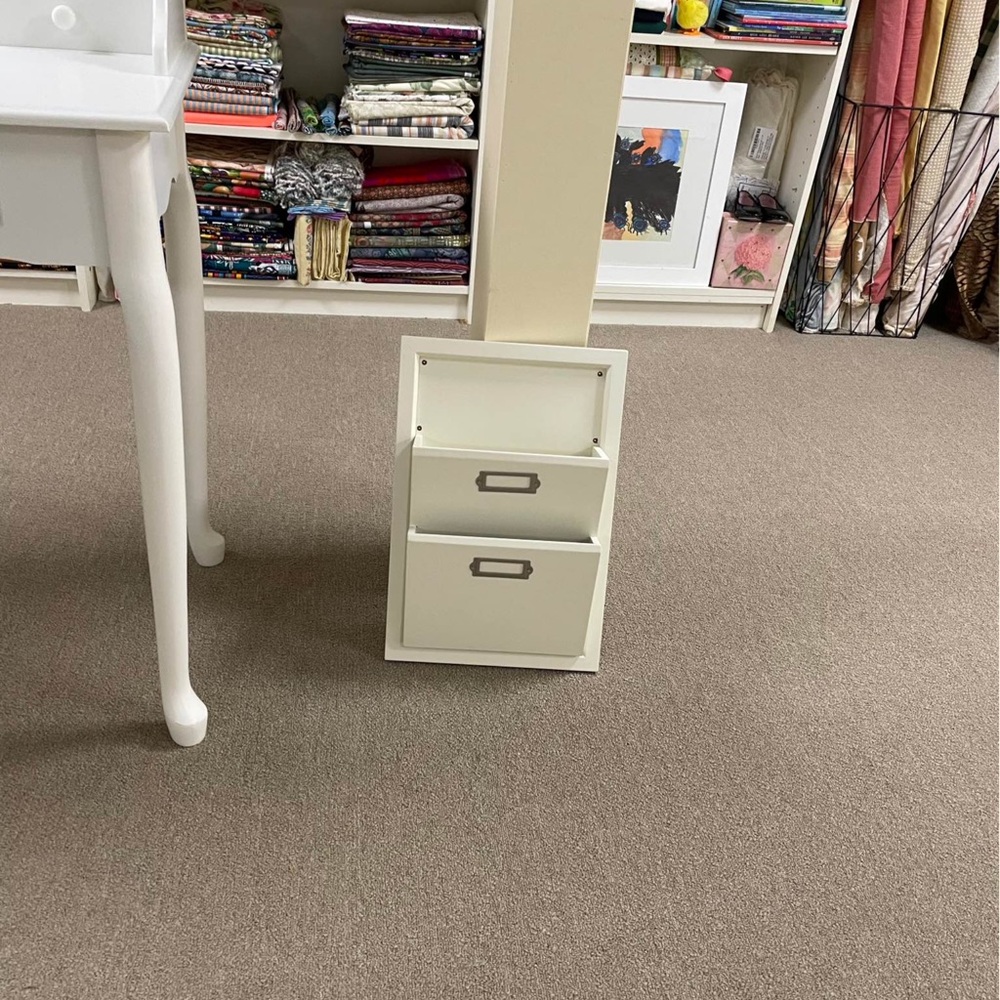 Pottery Barn Cream Storage Unit with Drawers